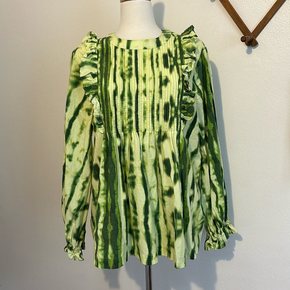 Samant Chauhan Emilia Ruffle Tie Dye Top Size L